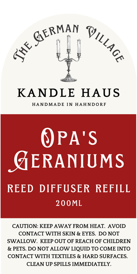 Reed Diffuser Refill Opa's Geraniums